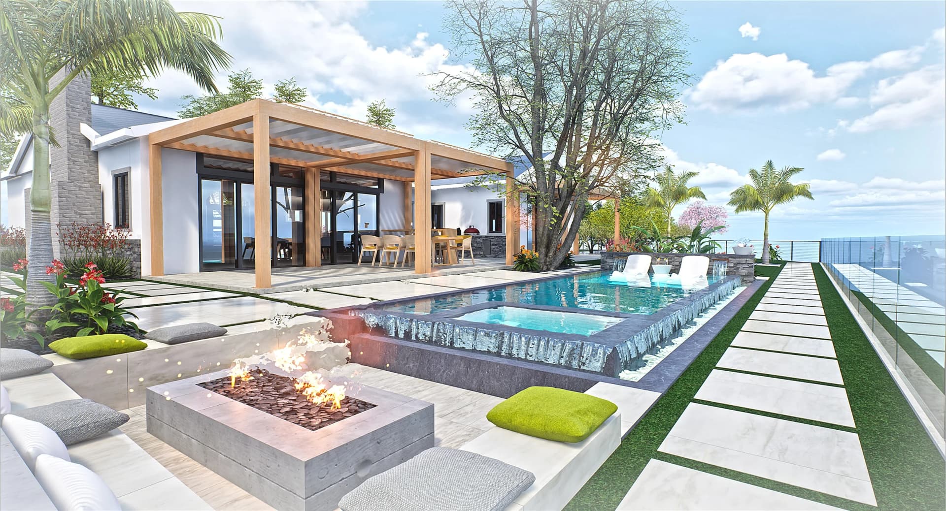 San Jose Infinity Pool with Outdoor Kitchen and Cityscape Views