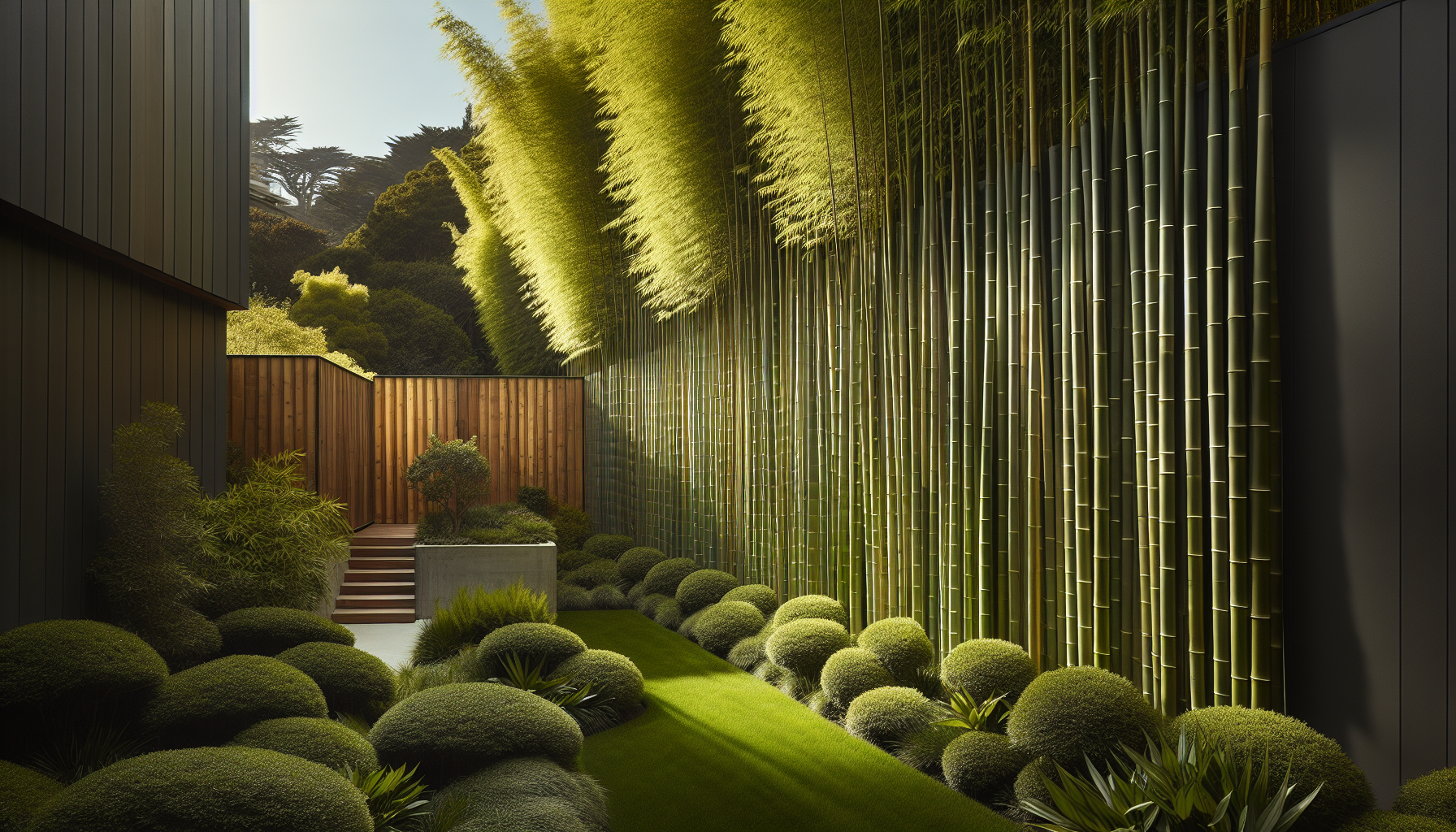 Clumping bamboo privacy screen