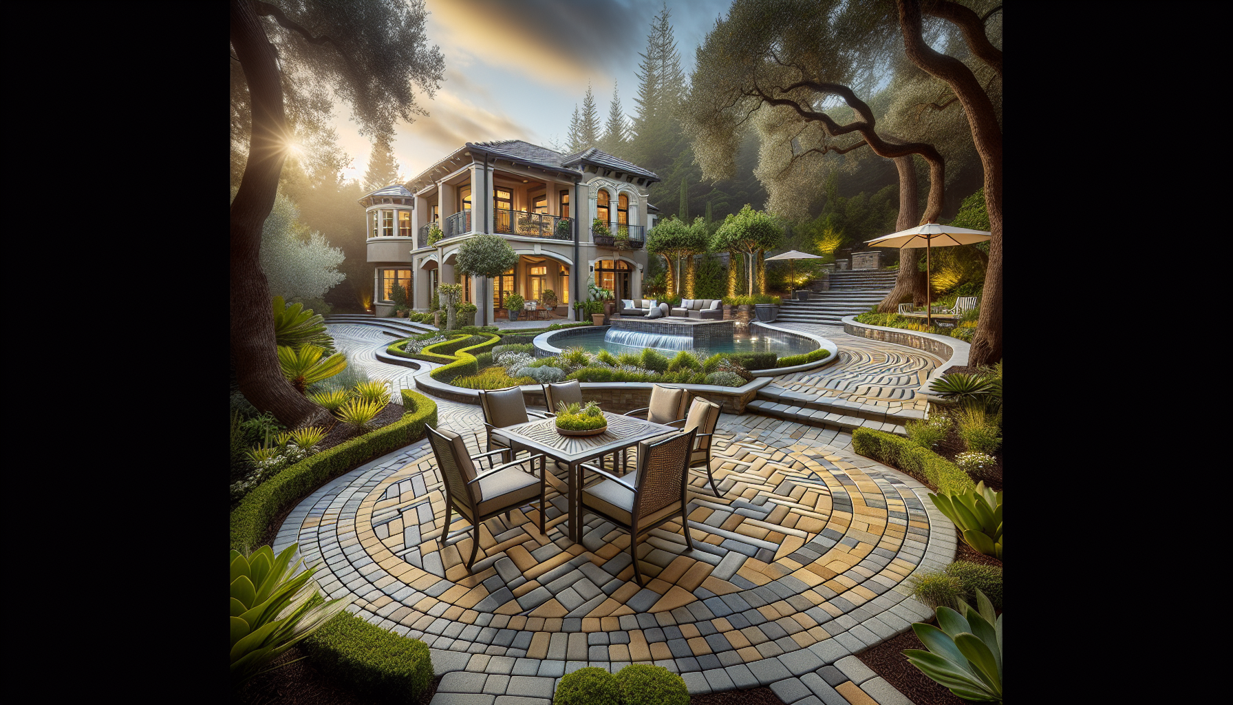 Modern patio with Belgard concrete pavers