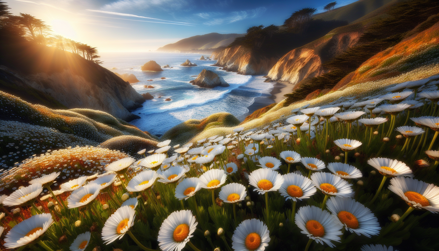 Seaside daisies in bloom