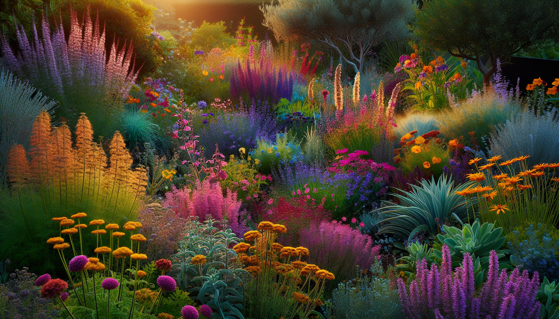 Colorful drought-tolerant perennial garden