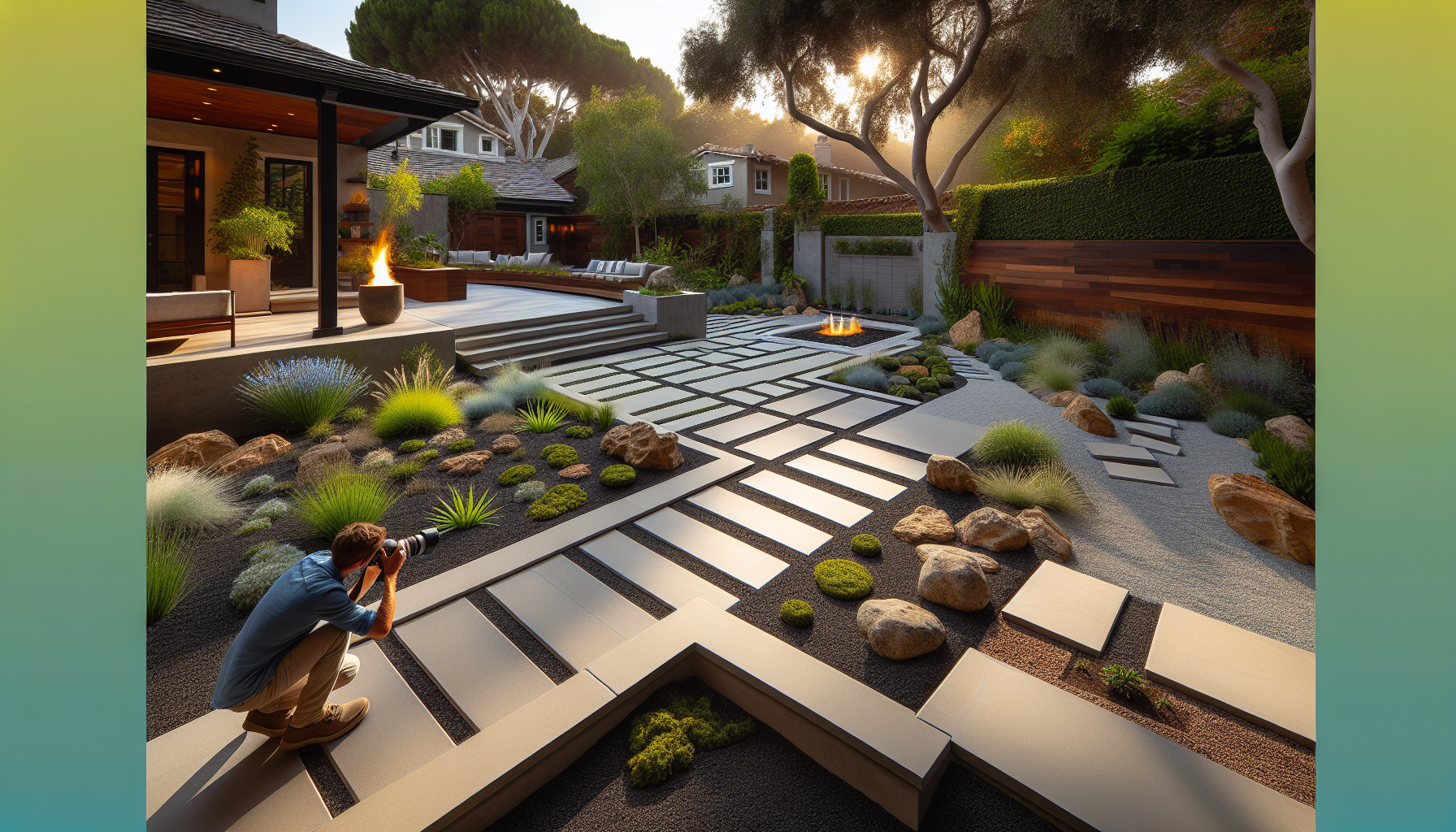 Stone pathway and hardscaping in Zone 0