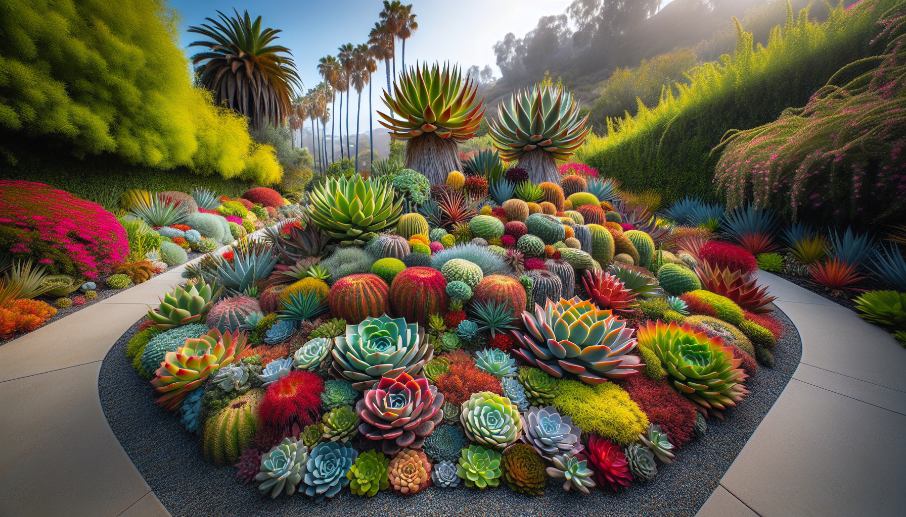 Fire-resistant succulent garden design