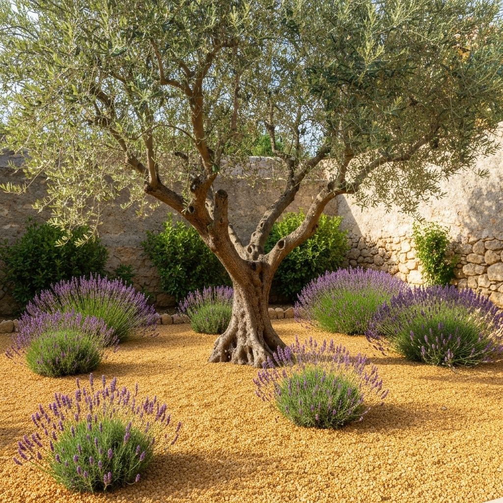 Olive tree as focal point