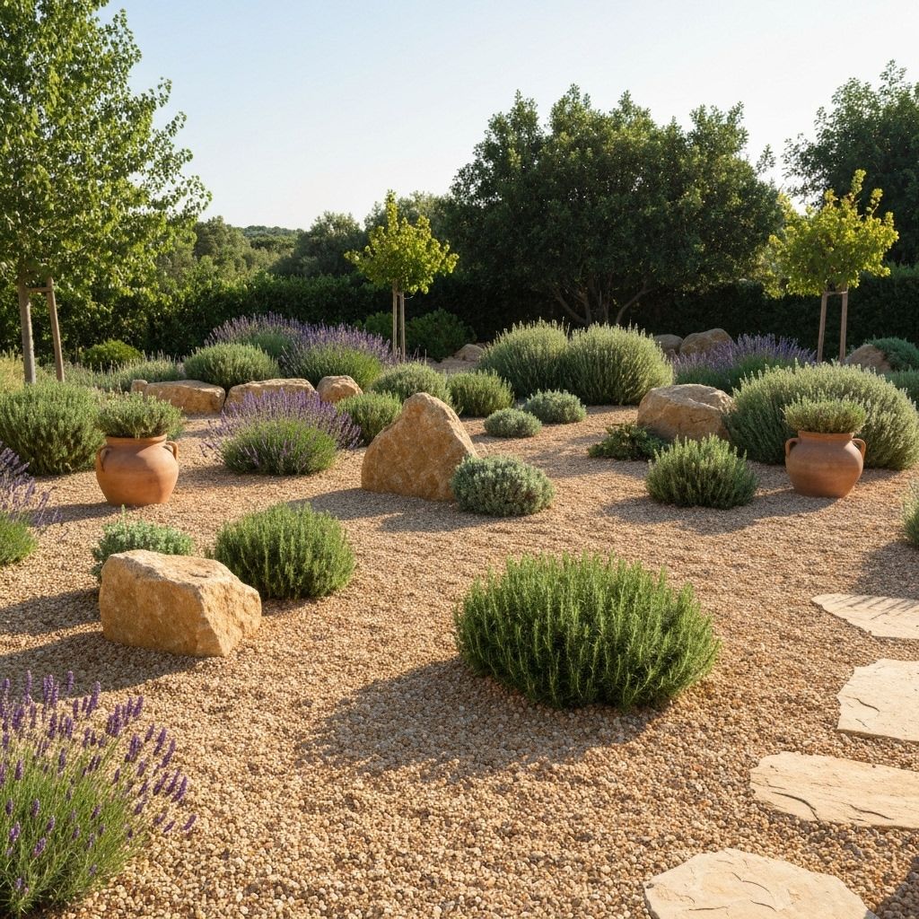 Gravel mulch garden