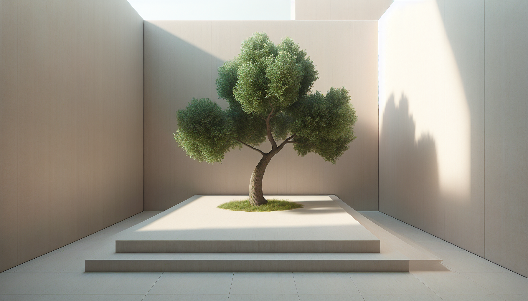 Sculptural tree as focal point