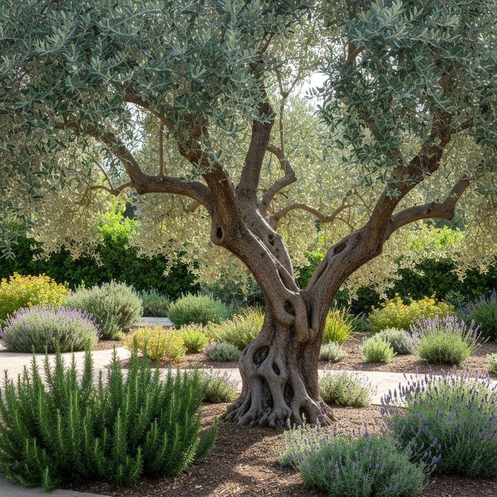 Olive tree in Mediterranean garden