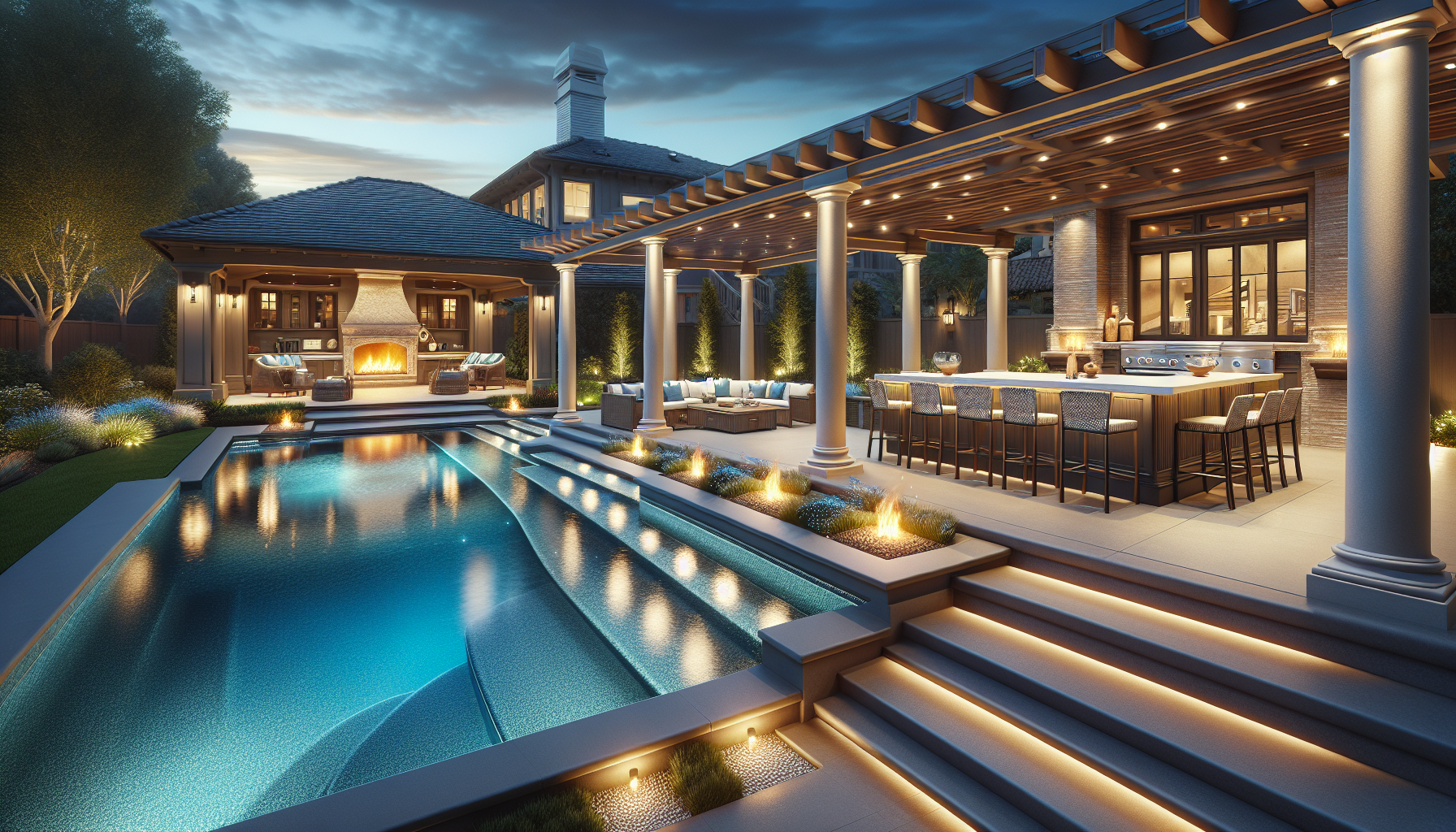 Smart pool automation and integrated outdoor living