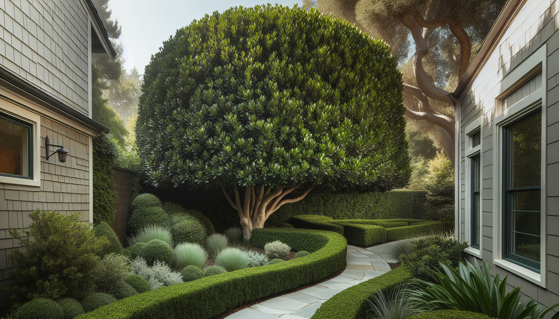 Mature Portuguese Laurel hedge