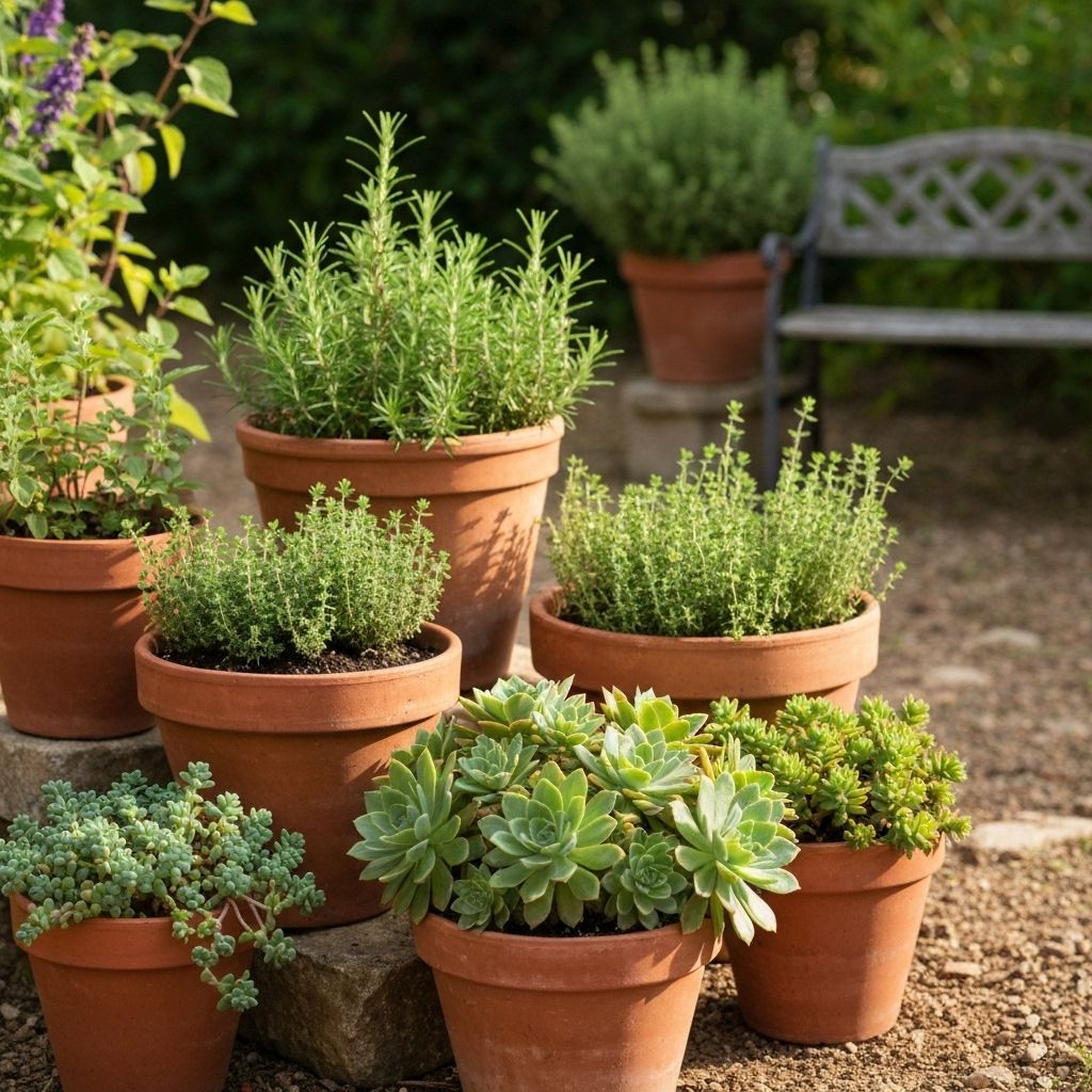 Terra cotta container garden