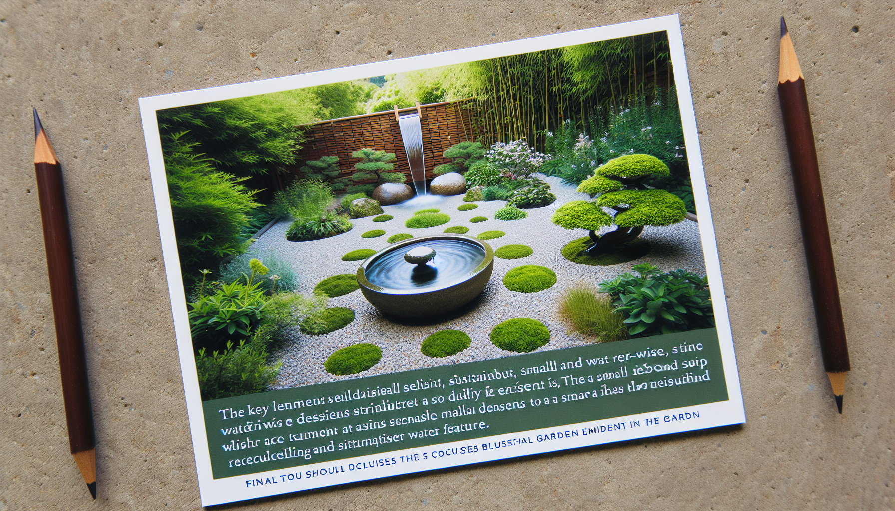 Stone water basin with bamboo spout